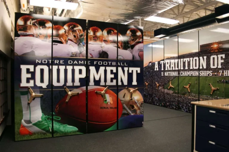 Mobile Shelving Creates Space for Notre Dame Football